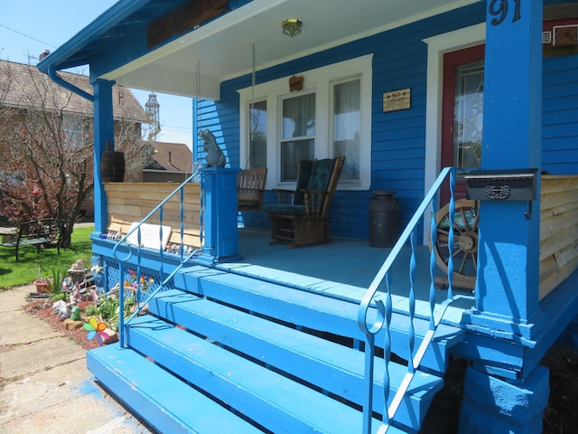 deck featuring covered porch