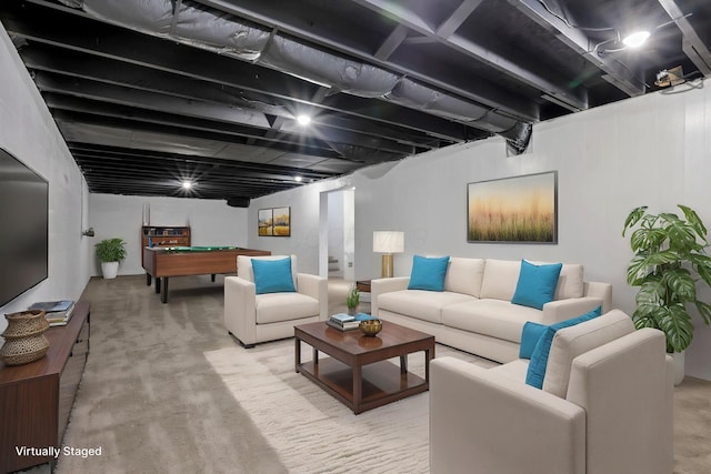 living area featuring pool table