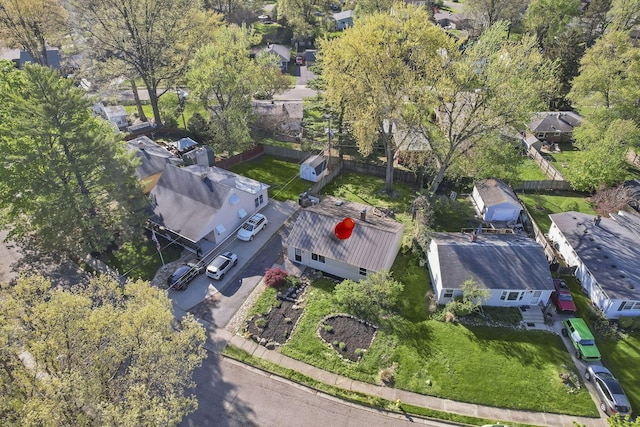 bird's eye view featuring a residential view
