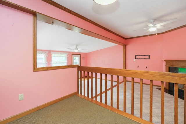 5308 Sharon Ave, Columbus, OH 43214 - corridor featuring carpet, baseboards, and ornamental molding