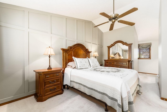 12385 Woodsfield Cir E, Pickerington, OH 43147 - bedroom with light colored carpet, baseboards, a decorative wall, and lofted ceiling