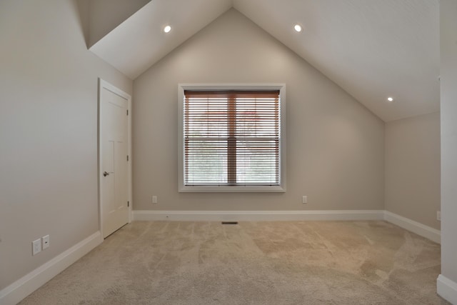 1012 Ewing Aly, Columbus, OH 43201 - additional living space with carpet flooring, recessed lighting, and lofted ceiling