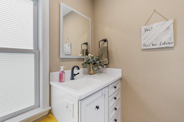 bathroom featuring a healthy amount of sunlight and vanity