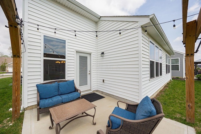 view of patio with outdoor lounge area