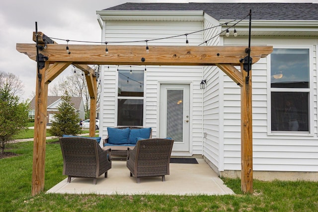 view of patio with outdoor lounge area
