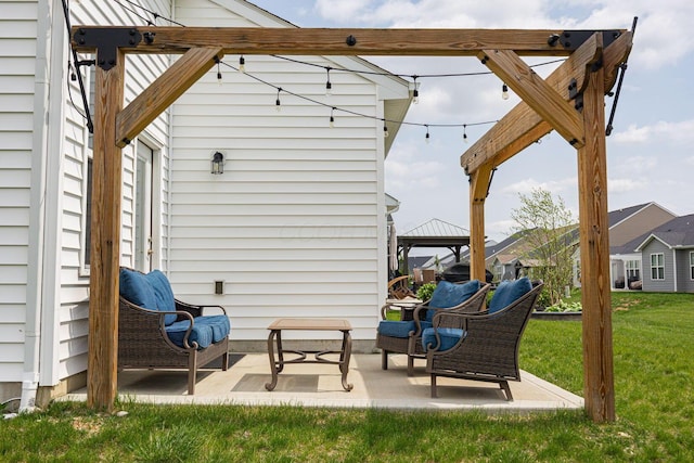 view of patio / terrace featuring a gazebo