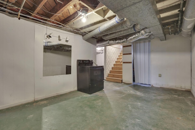 unfinished below grade area with stairs