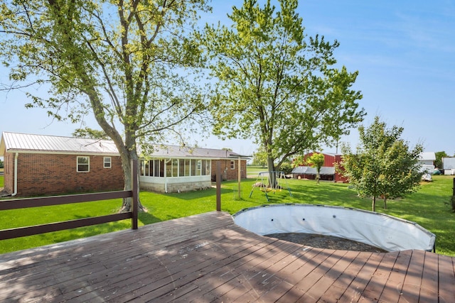 14140 State Route 56 SE, Mount Sterling, OH 43143 - wooden deck featuring a yard
