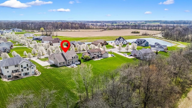 aerial view featuring a residential view