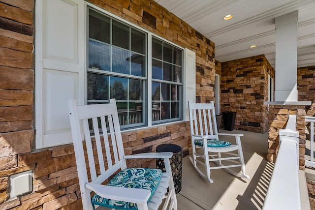 view of patio with a porch