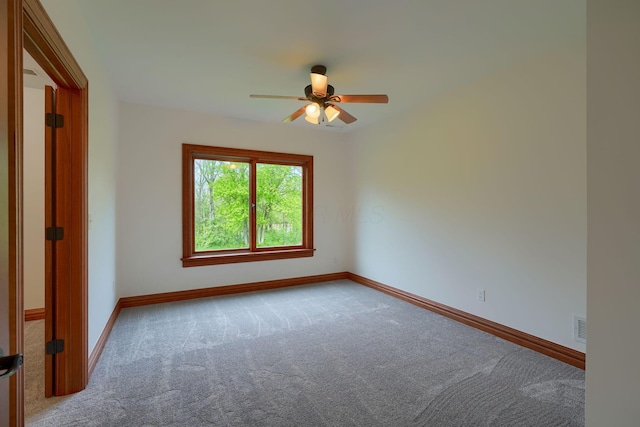 2051 River Rd, Delaware, OH 43015 - carpeted spare room featuring a ceiling fan and baseboards
