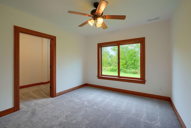 2051 River Rd, Delaware, OH 43015 - empty room with carpet flooring, baseboards, and a ceiling fan