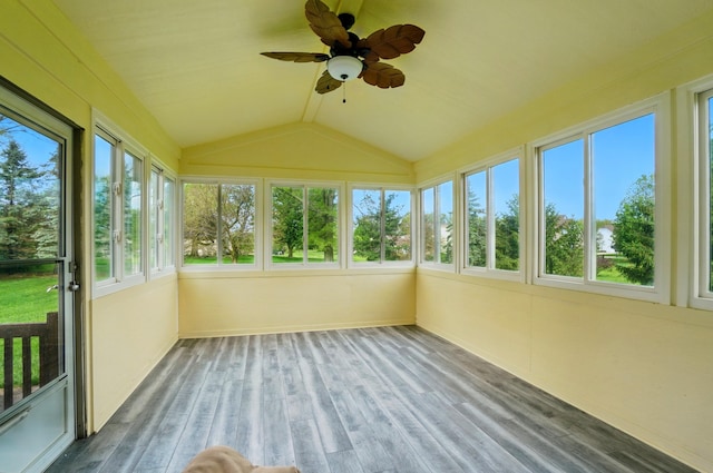 1775 Harrison Pond Dr, New Albany, OH 43054 - unfurnished sunroom featuring wood finished floors, lofted ceiling, and baseboards