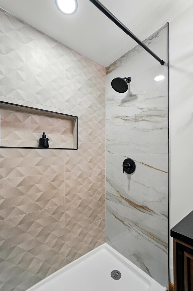 full bathroom with a shower stall