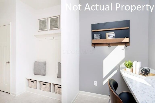 mudroom with baseboards