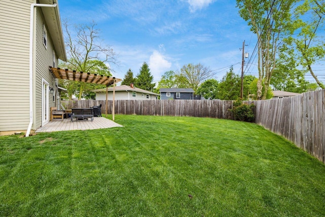 5392 Grandon Dr, Hilliard, OH 43026 - view of yard featuring a pergola and a wooden deck