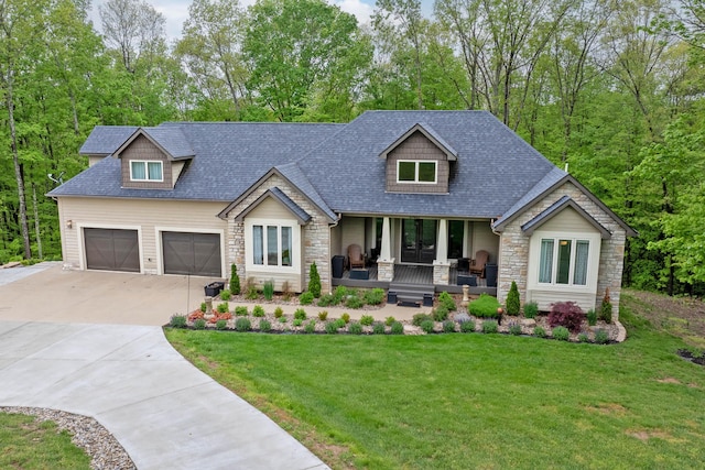 39403 State Route 689, Albany, OH 45710 - craftsman inspired home with covered porch, stone siding, and a front lawn