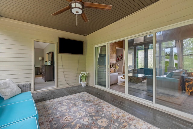 39403 State Route 689, Albany, OH 45710 - sunroom / solarium featuring a ceiling fan