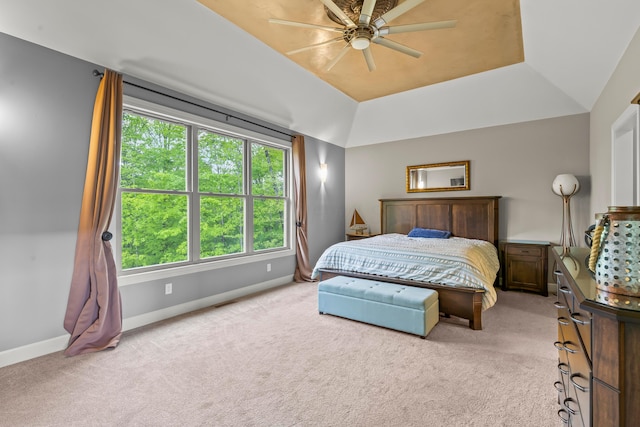 39403 State Route 689, Albany, OH 45710 - bedroom featuring light colored carpet, baseboards, a raised ceiling, and a ceiling fan