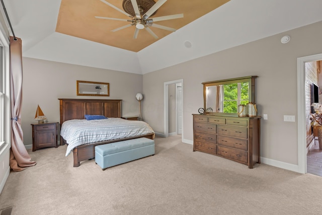 39403 State Route 689, Albany, OH 45710 - bedroom with light colored carpet, a ceiling fan, and baseboards