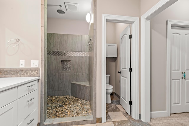 39403 State Route 689, Albany, OH 45710 - full bath featuring toilet, a shower stall, vanity, and baseboards