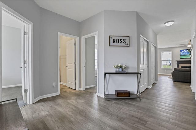 149 Broadmoore Blvd, Pataskala, OH 43062 - hall with baseboards and wood finished floors