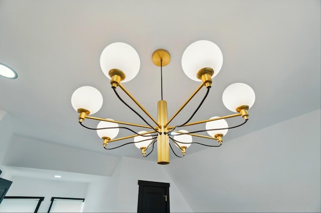 room details with an inviting chandelier