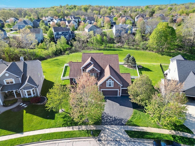 drone / aerial view with a residential view