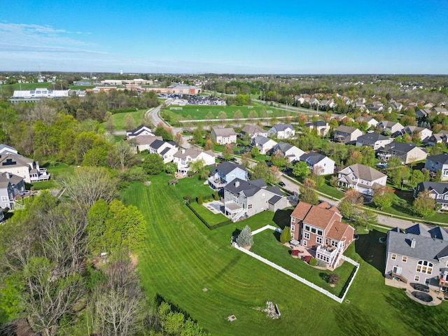aerial view with a residential view
