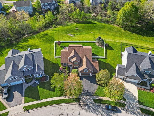bird's eye view with a residential view