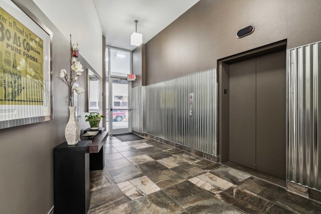 interior space featuring elevator
