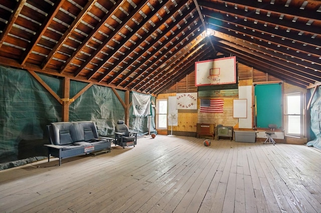 view of unfinished attic