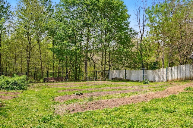 view of yard with fence