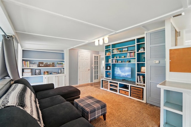 living area featuring built in features