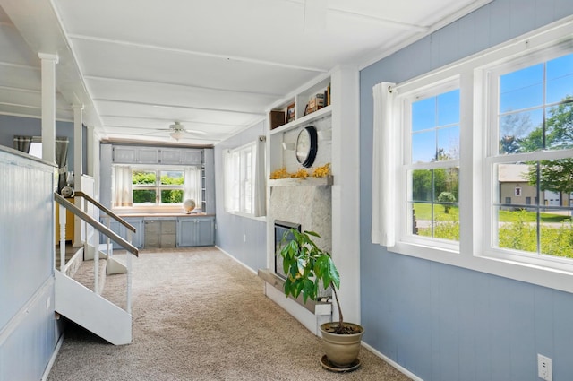 view of unfurnished sunroom