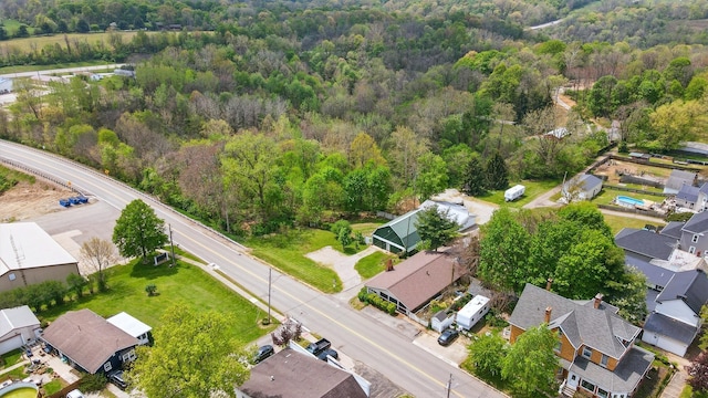 bird's eye view with a residential view and a forest view