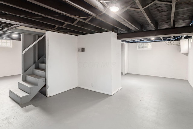 basement with stairway