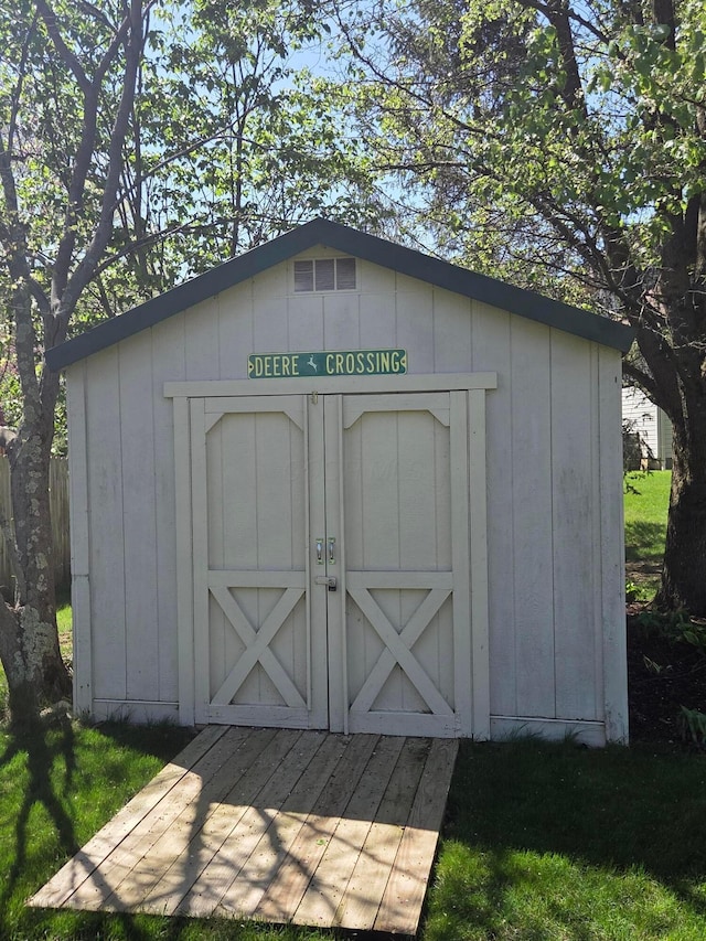 view of shed