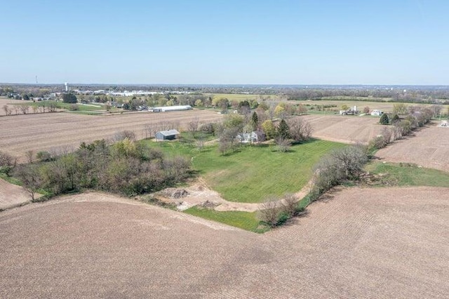 aerial view featuring a rural view