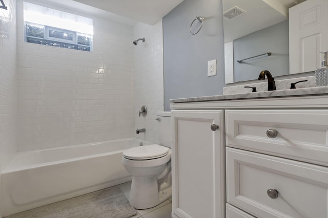 603 S James Rd, Columbus, OH 43213 - bathroom with visible vents, tile patterned flooring, shower / washtub combination, vanity, and toilet