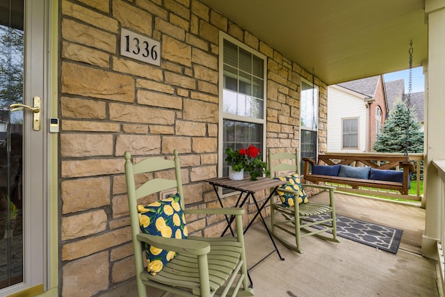 balcony with covered porch