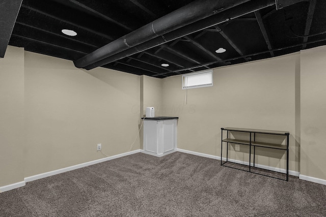 5968 Lisa St, Columbus, OH 43231 - below grade area with carpet and baseboards
