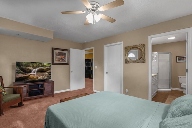 5968 Lisa St, Columbus, OH 43231 - bedroom featuring baseboards, carpet flooring, ensuite bathroom, and ceiling fan