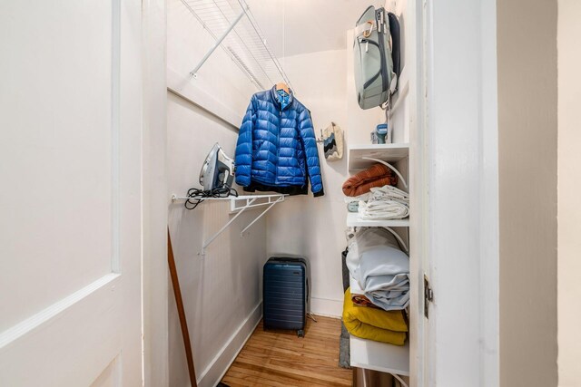 spacious closet featuring wood finished floors