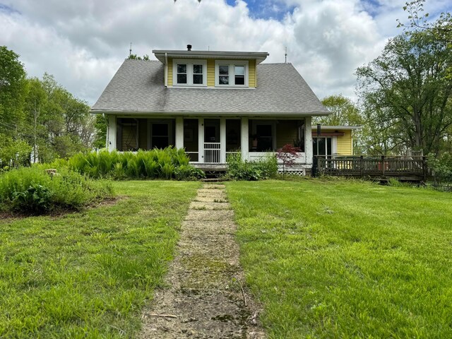 5229 Bean Oller Rd, Delaware, OH 43015 - bungalow-style home featuring a front lawn, roof with shingles, and a porch