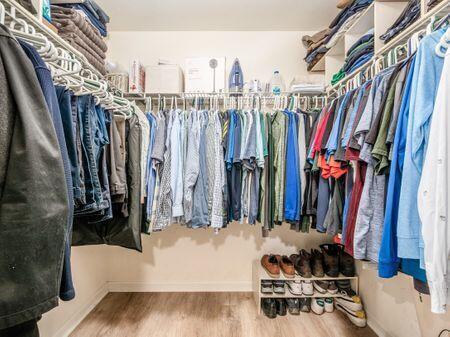 walk in closet featuring wood finished floors