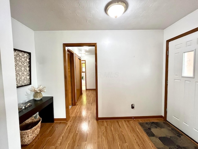 entrance foyer featuring baseboards and light wood-style flooring