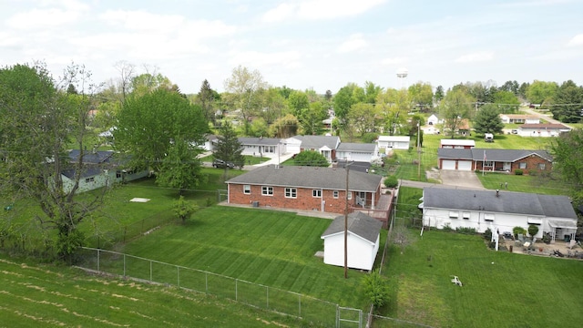 drone / aerial view with a residential view