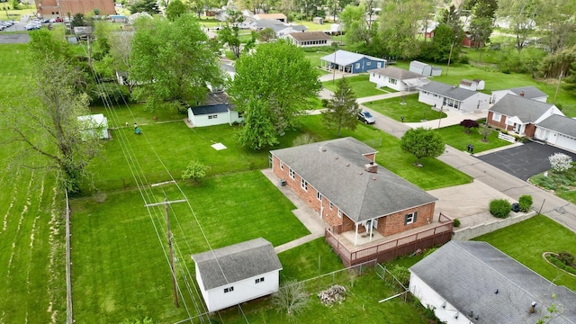 aerial view with a residential view