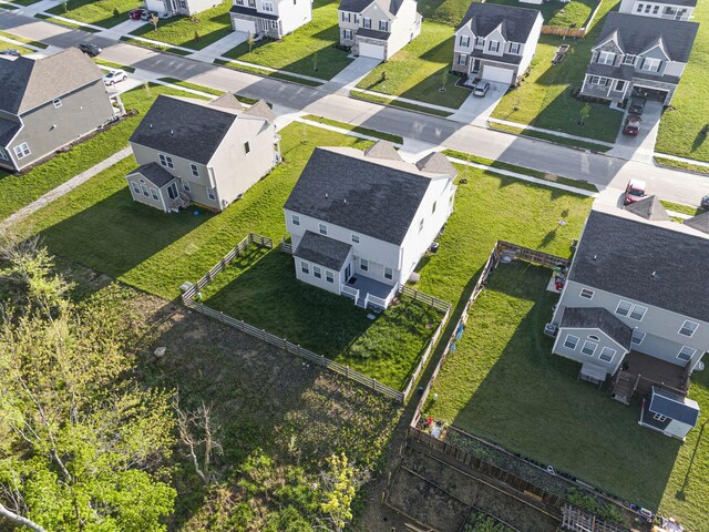 aerial view with a residential view